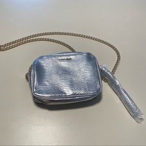 Victoria’s Secret NEW Silver Bag Chain Strap Animal Print Texture
